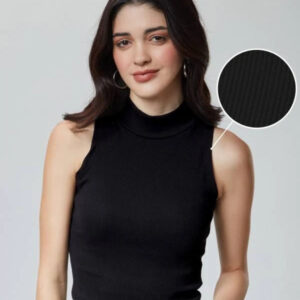 Casual Sleeveless Solid Women Black Top
